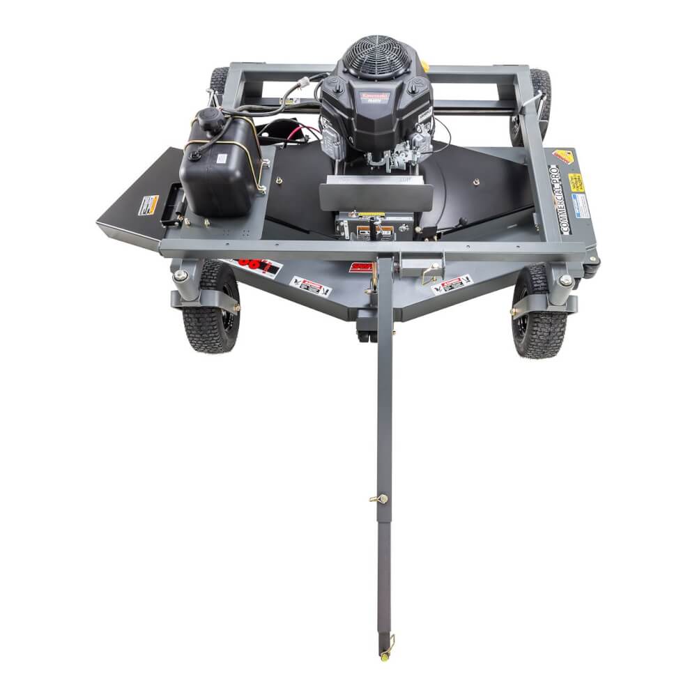 Swisher 66 Commercial Mower 14.5HP Kawasaki 12V, gray with powerful engine and sturdy wheels.