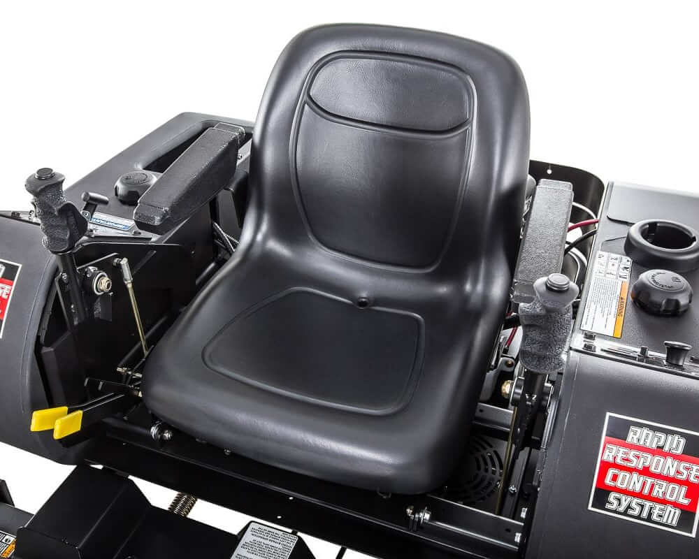 Swisher 66 Zero Turn Mower, black seat with controls and Rapid Response System.