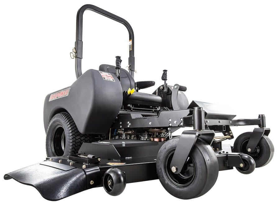 Swisher 66 Zero Turn Mower, black, angled view with a powerful Briggs & Stratton engine.