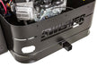 Swisher 66 Zero Turn Mower engine compartment, sleek black design with visible components and logo.