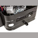 Swisher 66 Zero Turn Mower engine compartment, sleek black design with visible components and logo.