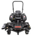 Swisher 66 Zero Turn Mower front view, black with dual handles and comfortable seat.