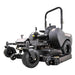 Swisher 66 Zero Turn Mower, 24 HP Briggs & Stratton, front view, black with large wheels.