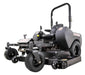 Swisher 66 Zero Turn Mower, 24 HP Briggs & Stratton, front view, black with large wheels.