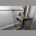 Swisher 9 Person ESP Safety Shelter door latch mechanism, gray metal with safety features.