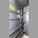 Swisher 9 Person ESP Safety Shelter interior view, featuring gray walls and safety harness attachments.
