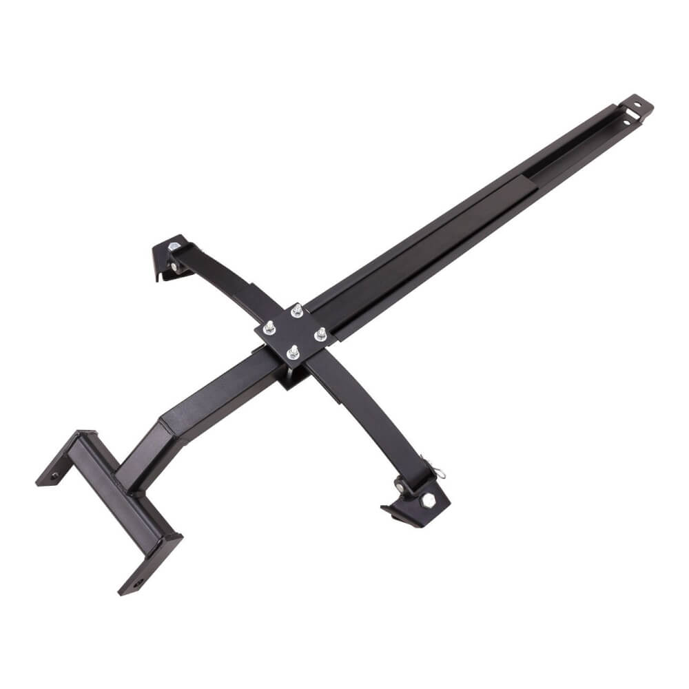 Swisher ATV Plow Mount Kit 20101, black metal construction, angled view showcasing mounting features.
