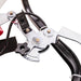 Swisher Commercial Pro ATV Spreader metal frame, red and black features, on/off switch, and adjustment dials.