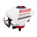 Swisher Commercial Pro ATV Spreader, white body with red accents and a mounting bracket.