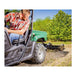 Swisher Commercial Pro RoadBuster Driveway Grader, angled view, black attachment with wheels.