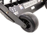 Swisher Commercial Pro RoadBuster Driveway Grader angled view featuring black tires and sharp blade edge.