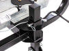 Swisher Commercial Pro UTV / Truck Spreader 22340 angled close-up, featuring metal components and attachment points.