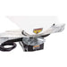 Swisher Commercial Pro UTV / Truck Spreader 22340, angled view with white hopper and metal spreader base.