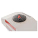 Swisher Commercial Pro UTV/Truck Spreader, top view showing white tank and black cap with handle.