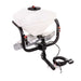 Swisher Commercial Pro UTV/Truck Spreader 22340, white hopper with black frame and attached control cables.