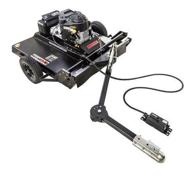 Swisher Country Cut 44" Rough Cut Mower, black, featuring a Kawasaki engine and towable design.