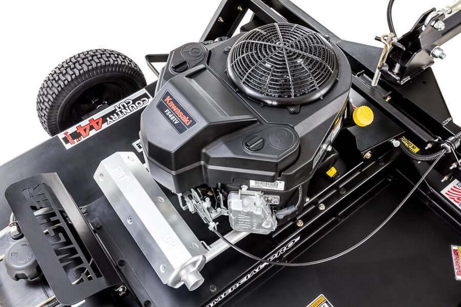 Swisher Country Cut 44" Rough Cut Mower with Kawasaki engine, top view showcasing durable design and components.