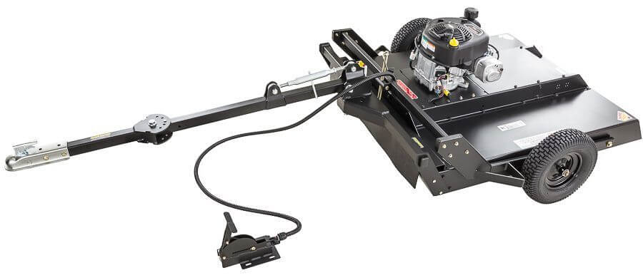 Swisher Country Cut 44" Trail Cutter, 11.5 HP Briggs & Stratton, shown from an angled view with wheels.