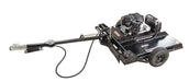 Swisher Country Cut 44" Rough Cut Mower, black, angled view with wheels and engine details.