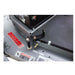 Swisher Fast Finish 60 mower detail view, featuring black components and adjustment lever.
