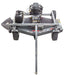 Swisher Fast Finish 60" commercial mower, gray with rear wheels and engine, top-down view.