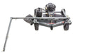 Swisher Fast Finish 60" mower, grey, top-down view with engine and durable wheels.
