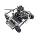 Swisher Fast Finish 60" 14.5 HP 12V Mower, top view, featuring compact design and durable wheels.