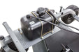 Swisher Fast Finish 60" 14.5 HP 12V mower top-down view featuring black fuel tank and sturdy wheels.