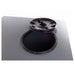 Swisher Hobby Farm Pro Drop Feeder 20 CuFt, top view with black lid and opening.