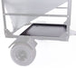 Swisher Hobby Farm Pro Drop Feeder 20 CuFt, gray base with black tray and durable wheels.