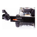 Swisher Predator 24" Walk Behind Rough Cut Mower angled view, featuring controls and robust tires.