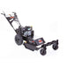 Swisher Predator 24" Walk Behind Rough Cut Mower, black, angled view with engine and large wheels.