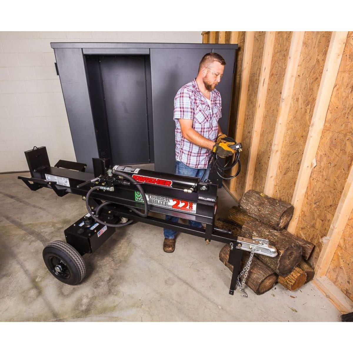 Swisher Black 22 Ton Electric Log Splitter Tool for splitting firewood 