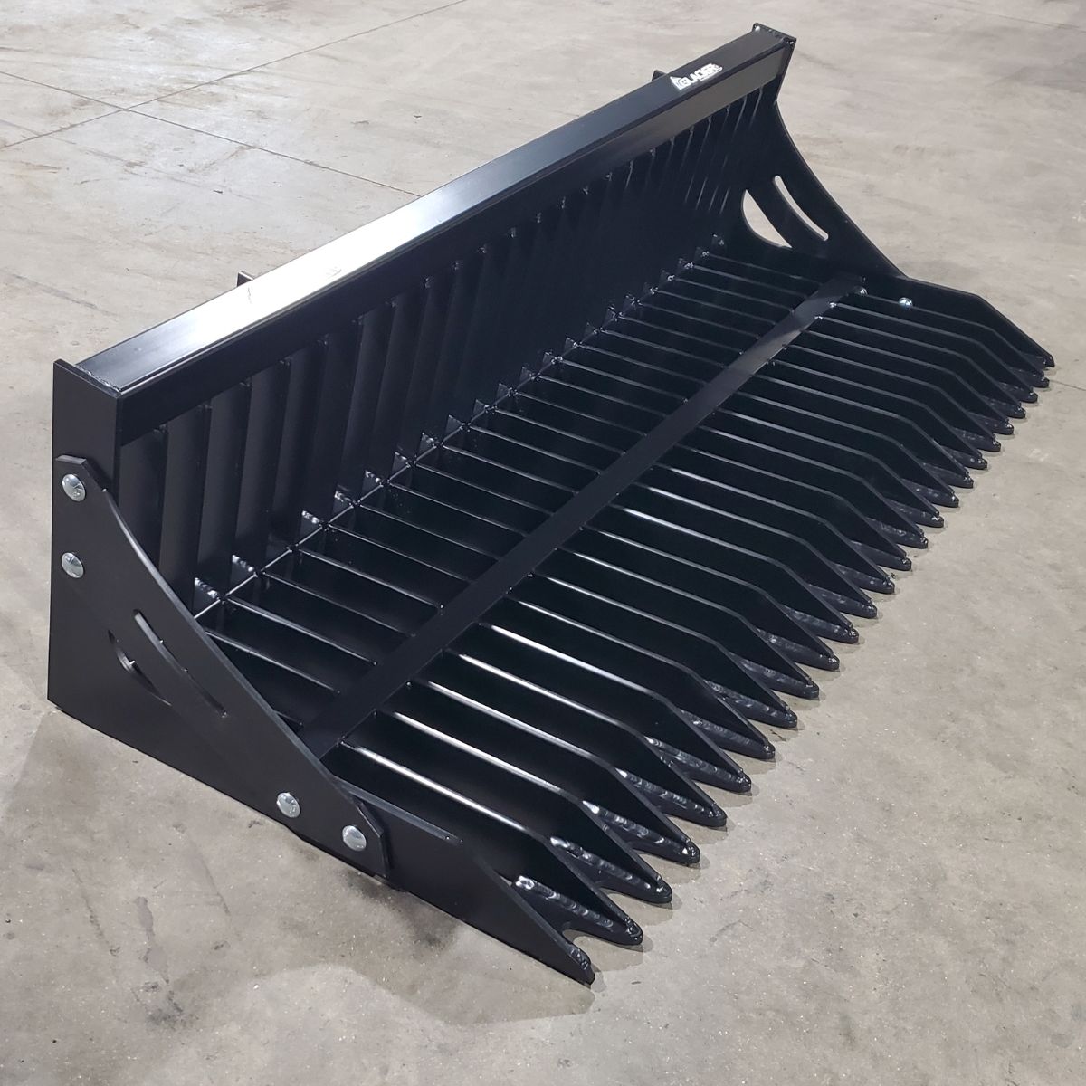 Heavy Duty Rock Bucket for Skid Steer  — Glacier Attachments Right Side 