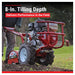Maxim RT190H rear tine tiller in-use tilling depth graphic