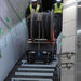 Movex TT-66 tracked stair carrier moving cable reels on stairs