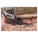 Roadrunner skid steer utility bucket attachment view for compatible bucket add-ons