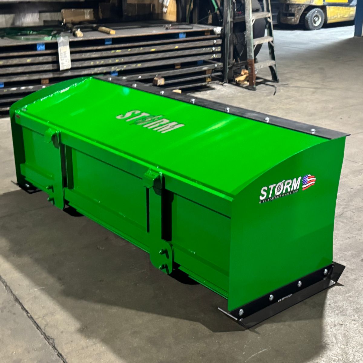 Skid Steer Snow Pusher Storm Attachments Green