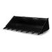 Star Industries heavy duty skid steer bucket with teeth white background