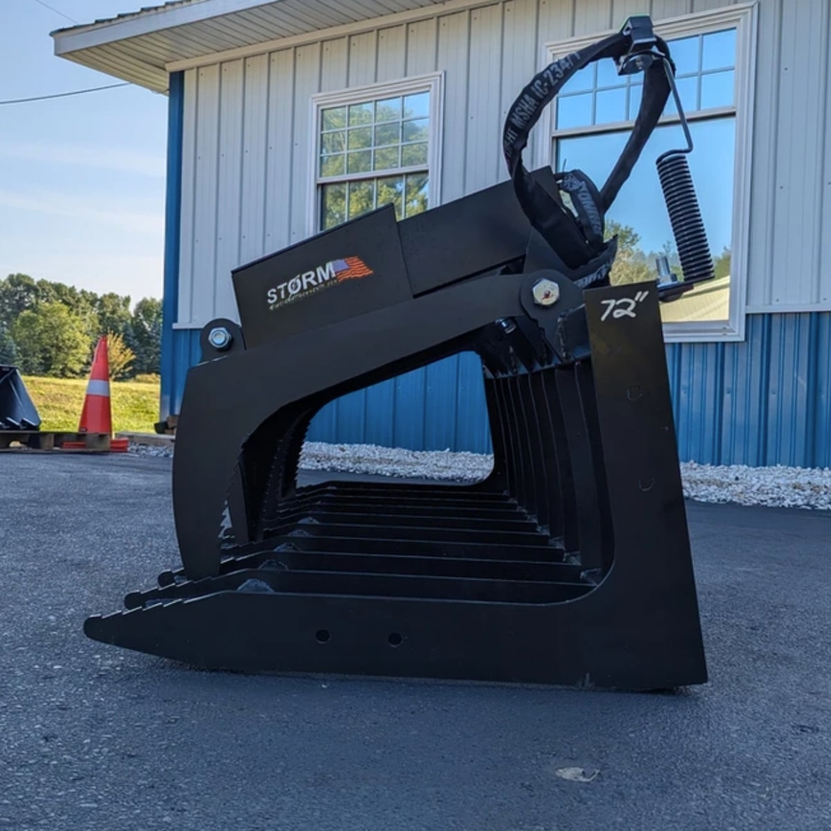 Storm Attachments 72 Inch Heavy Duty Skid Steer Root Grapple Left Side View